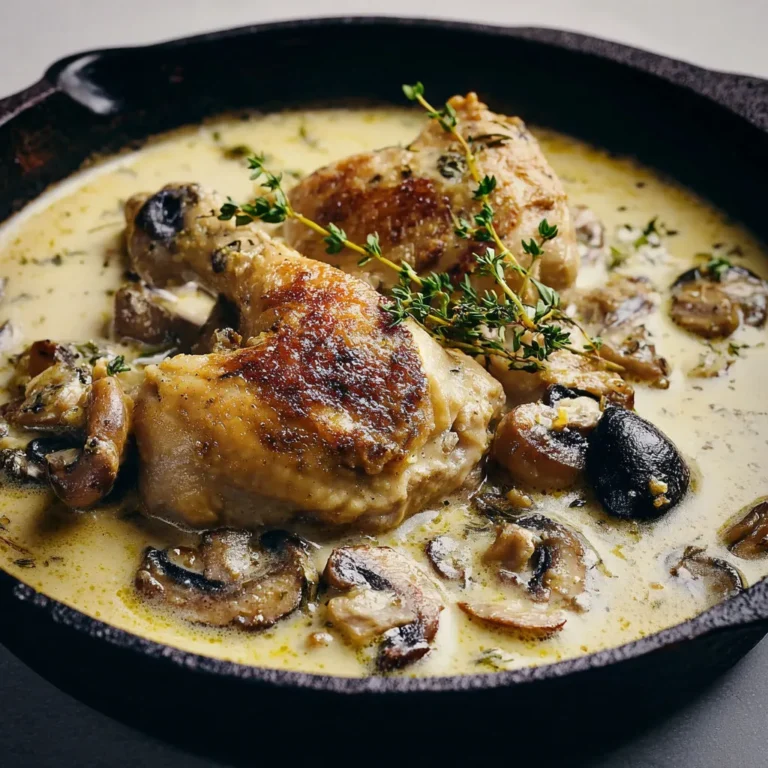 Délicieux Poulet de Bresse au Vin Jaune et Champignons