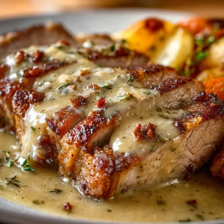 Délicieux rôti de veau avec sa sauce fondante