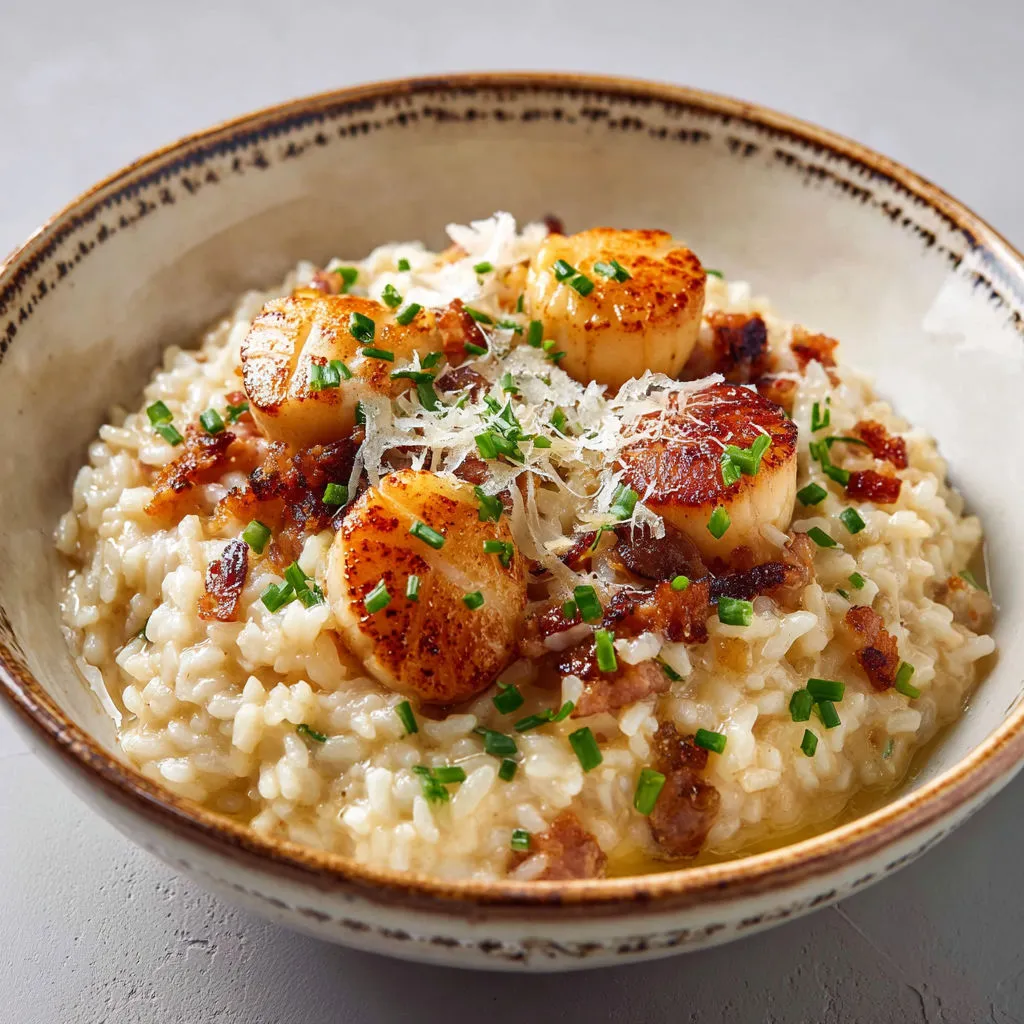 Risotto crémeux aux Saint-Jacques: recette savoureuse et facile